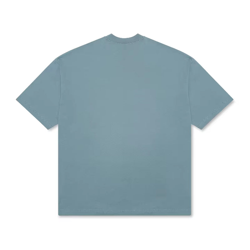 Men'S Heavyweight Cotton Rib Crew Neck T-Shirt Custom Logo Design High Quality Boxy Fit Solid Pattern 100% Cotton