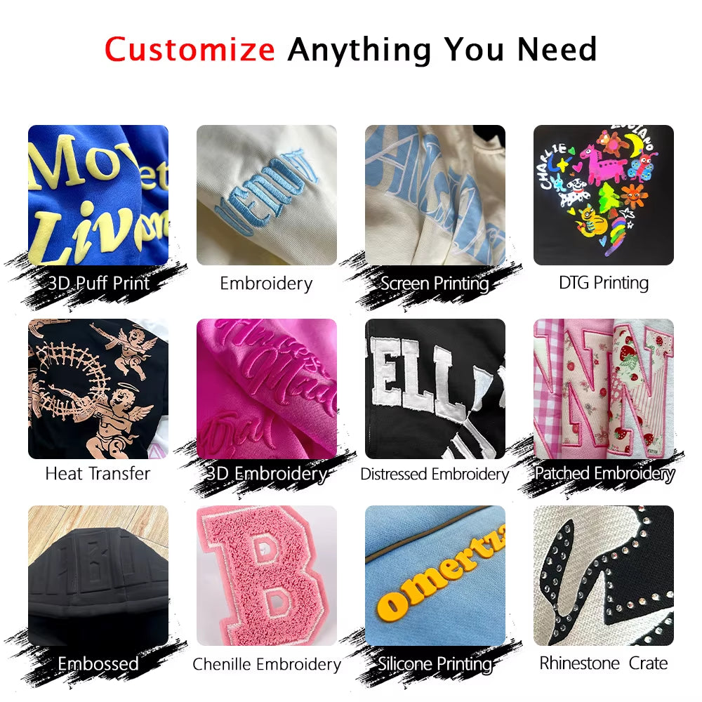 2025 Manufacturers for Custom Clothes Flared Sweatpants and Hoodie Set Men High Quality Puff Printing Hoodies Men Y2K Sweatsuit